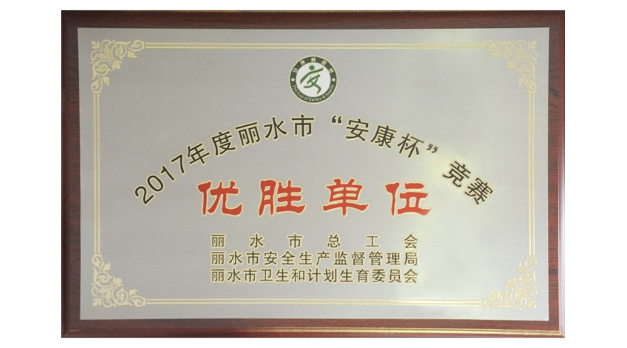 麗水市“安康杯”競賽優勝單位